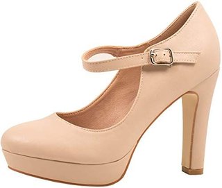 Zapato Tacón Elara Mujer Talla 38 Beige