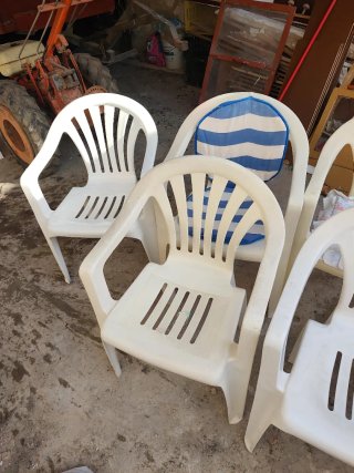 Conjunto 6 Sillas de Plástico Blancas