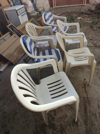 Conjunto 6 Sillas de Plástico Blancas