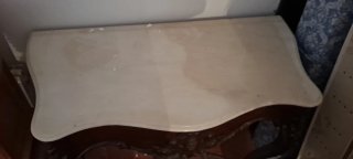 Consola antigua madera caoba o nogal y mármol