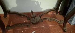 Consola antigua madera caoba o nogal y mármol