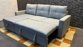 Sofá Pau Gris Claro Moderno de Tela de 3 Plazas