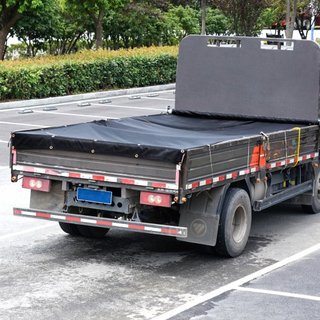 Toldo de Malla para Camiones Volquete, 7.5x18 pies, Cubierta Pesada Negra Recubierta de PVC con Doble Bolsillo de 5.5" 18oz, Ojetes de Latón, Refuerzo de Costura de Doble Aguja que se Ajusta a Sis...