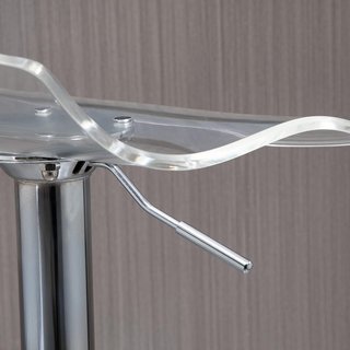 Conjunto de 2 Taburetes de Bar con Altura Ajustable, Taburetes de Cocina Altos con Asiento Giratorio y Reposapiés de Metal y Acrílico, 39X39X67-87 Cm, Transparente