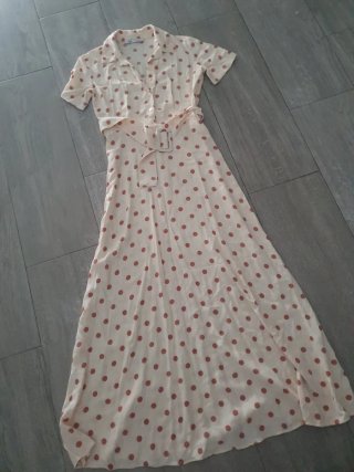Vestido Zara lunares blanco y marrón