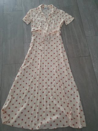Vestido Zara lunares blanco y marrón