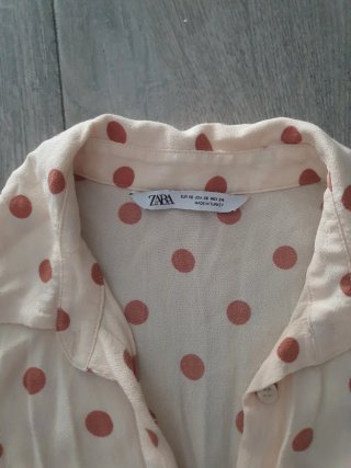 Vestido Zara lunares blanco y marrón