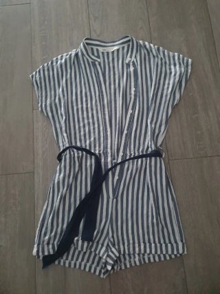 Mono corto Zara rayas azul y blanco