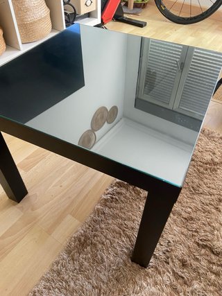 Mesita auxiliar cristal negro
