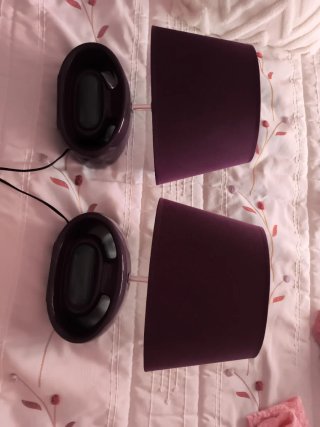 Lámparas de mesa moradas (2 unidades)