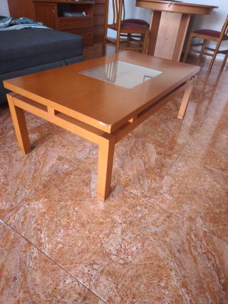 Mesa de centro madera y cristal