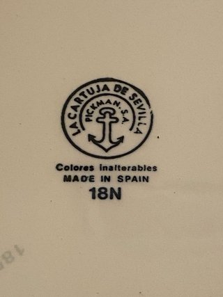 Vajilla vintage La Cartuja de Sevilla Pickman