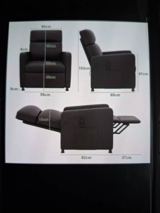Sillón relax polipiel gris,no es independiente