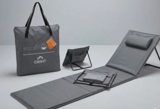 Tumbona Crivit Plegable Playa Gris