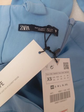Top Zara azul con cordones