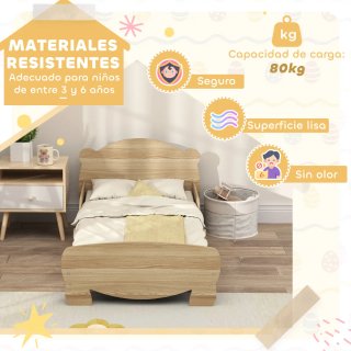 Cama infantil de madera clara