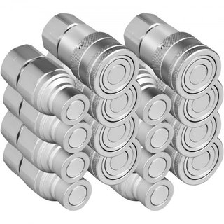 Acoplador Hidráulico de Conexión Rápida para Skid Steer Cuerpo de 1/2" Acoplador Hidráulico de 1/2" NPT Conexión Rápida 8 Pares Acoplador Hidráulico 27.6 MPa (ISO 16028) (8 Pares)
