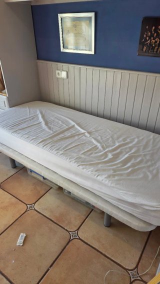 Cama individual 80cm con base y colchón látex
