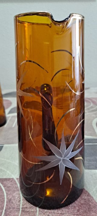 Juego Jarrones Cristal Ámbar 7 Piezas