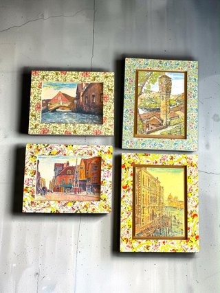 Set 4 Quadretti vintage decorativi
