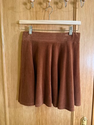 Falda A pana marrón cremallera Lefties