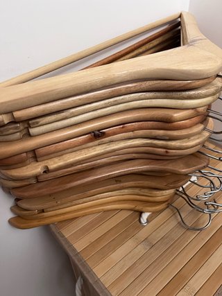 60 Perchas Madera Marrón/Beige