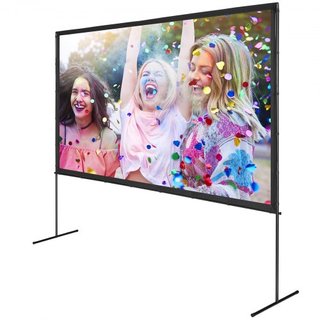 Pantalla de Proyector con Soporte, Pantalla de Película Exterior de 120 pulgadas 16:9 4K 1080 HD con Soporte, Pantalla de Proyección Sin Arrugas con Patas de Barra y Bolsa de Transporte, para Cine...