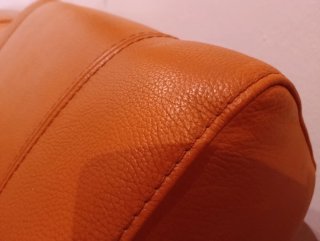 Sofá cheslong piel naranja Asientos extraíbles