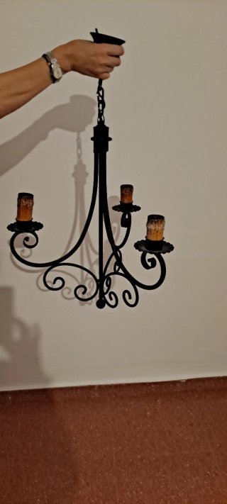 Tres lámparas de forja, 3 uds.