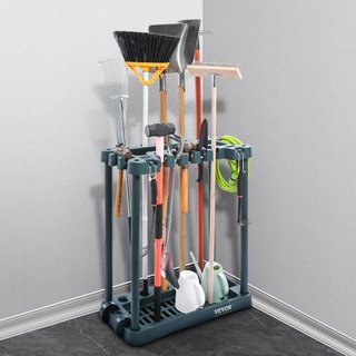 Organizador de Herramientas de Jardín, 10 Ranuras, Estante para Herramientas de Jardín para Organización y Almacenamiento en el Garaje, Soporta Herramientas de Mango Largo/Rastrillo/Escoba/Pala, S...