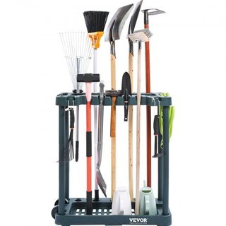 Organizador de Herramientas de Jardín, 10 Ranuras, Estante para Herramientas de Jardín para Organización y Almacenamiento en el Garaje, Soporta Herramientas de Mango Largo/Rastrillo/Escoba/Pala, S...