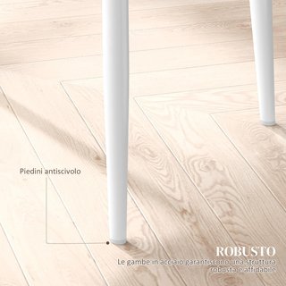 Juego de 6 Sillas de Comedor de Piel Sintética, Sillas de Cocina con Respaldo Alto con Costuras en Diamante y Patas de Acero, Sillas Modernas para Cocina, Dormitorio, Oficina y Sala de Estar, Blanco