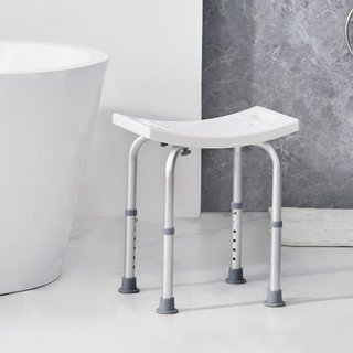 Silla de Ducha, Taburete de Ducha de Altura Ajustable con Mangos Integrados, Asiento de Ducha para Ducha o Bañera, Taburete Antideslizante para Ancianos Discapacitados, Capacidad de 158.8 kg