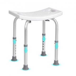 Silla de Ducha, Taburete de Ducha de Altura Ajustable con Mangos Integrados, Asiento de Ducha para Ducha o Bañera, Taburete Antideslizante para Ancianos Discapacitados, Capacidad de 158.8 kg