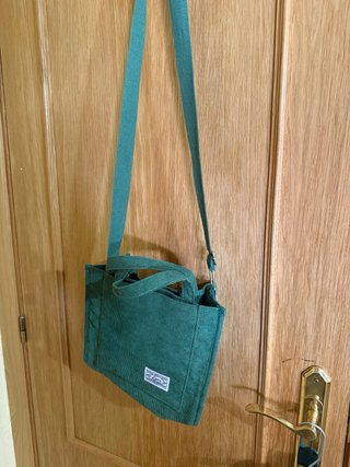 Bolso bandolera pana verde dos bolsillos