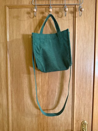 Bolso bandolera pana verde dos bolsillos