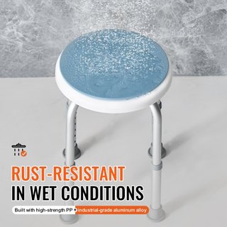 Silla de Ducha Giratoria 360 Grados, Taburete de Ducha de Altura Ajustable, Silla de Baño para Ducha o Bañera, Banco Antideslizante para Ancianos, Discapacitados y Personas con Movilidad Reducida,...