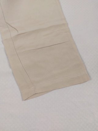 Pantaloni Lino Beige Gamba Ampia