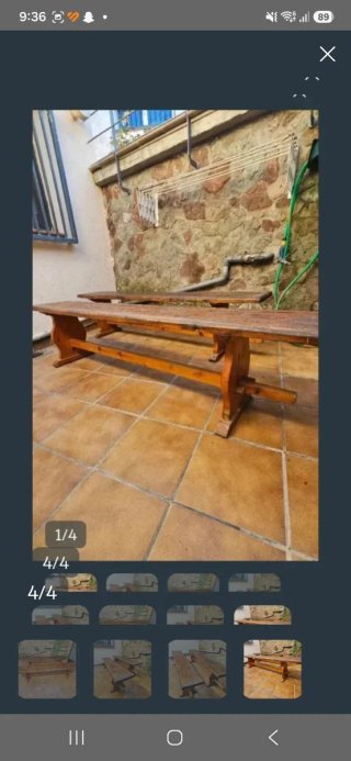 2 Bancos de Madera Rústicos Oferton