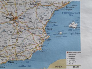 mapa de carreteras del este español impreso color