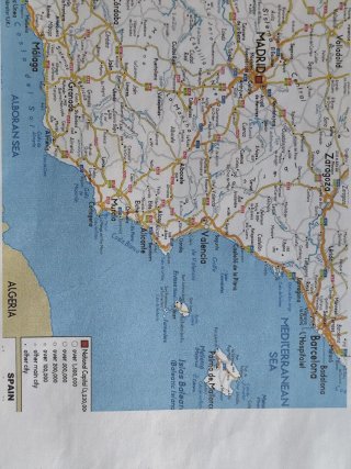 mapa de carreteras del este español impreso color