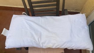 Cojín 90 cm tela blanco, las 2 unidades
