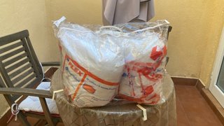 Cojín 90 cm tela blanco, las 2 unidades