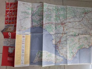 4 Mapas Antiguos Carreteras España años 60 a 90