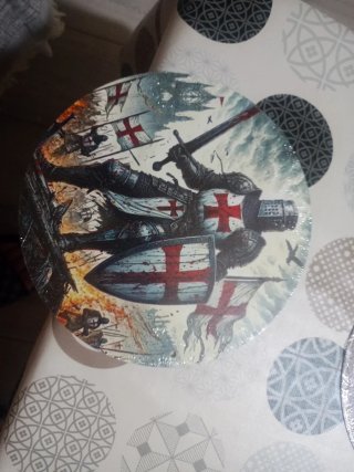 Placas metálicas redondas Templarios