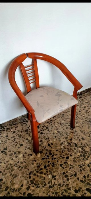 Silla recibidor madera y tela
