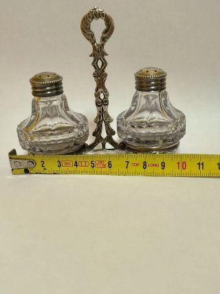 Salero y pimentero cristal y plata