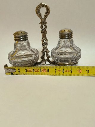 Salero y pimentero cristal y plata