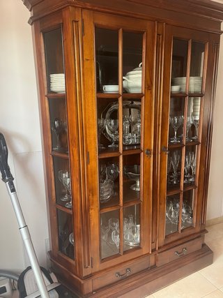 Vitrina Clásica Madera Maciza Cristal