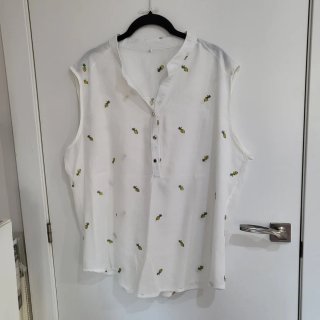 Blusa sin mangas con piñas Talla XXL